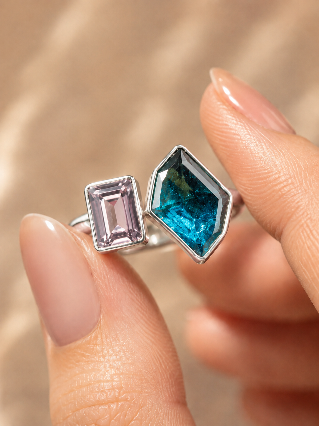 Dual Gem Art Deco Ring