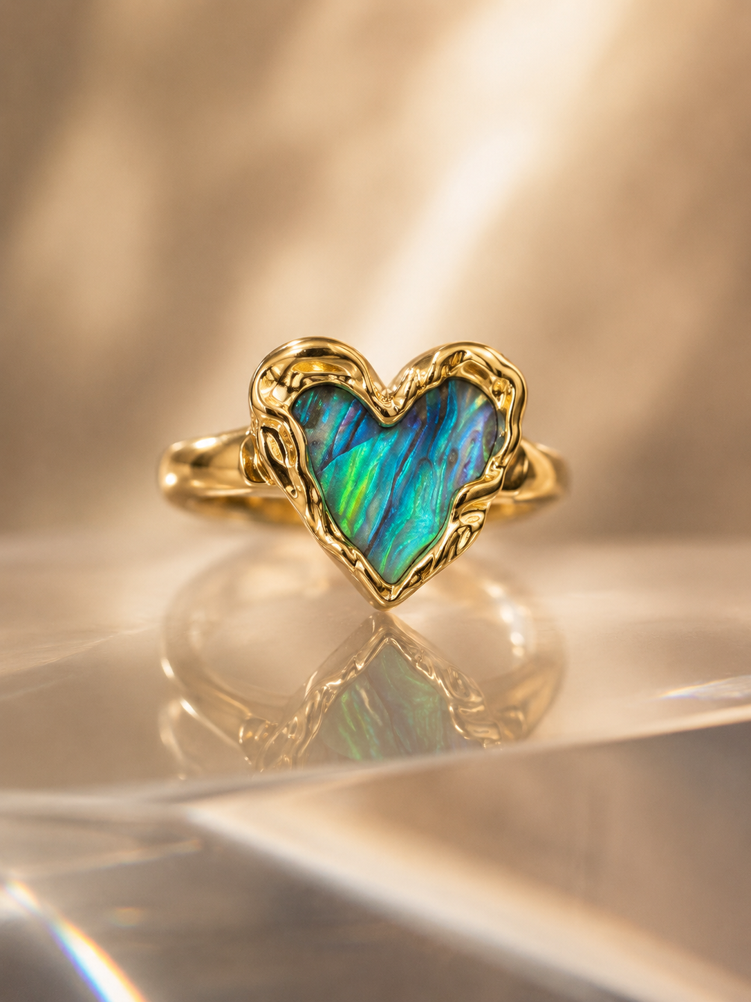 Aurora Heart Opal Ring