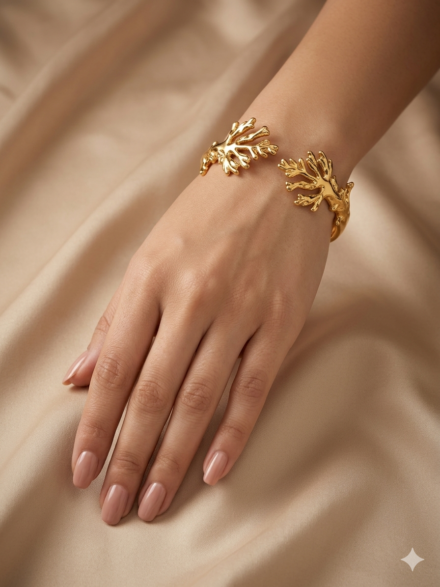 Coral Bloom Designer Cuff