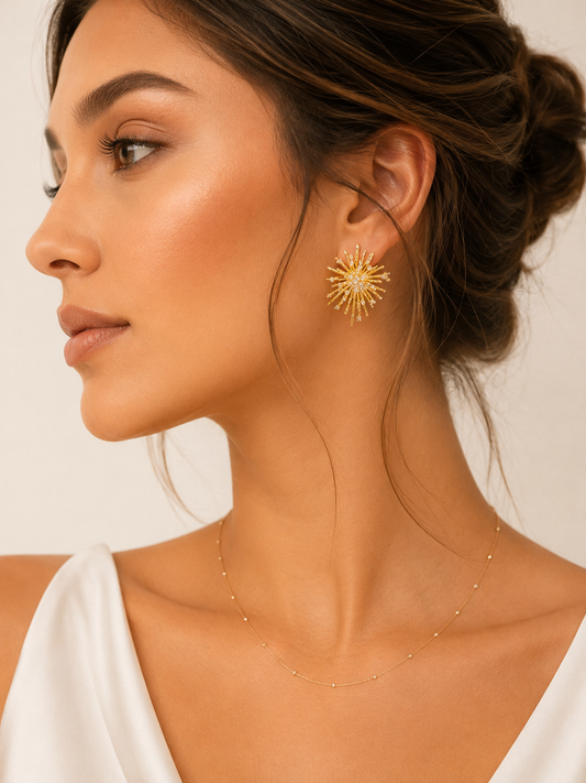 Sunburst Crystal Statement Studs