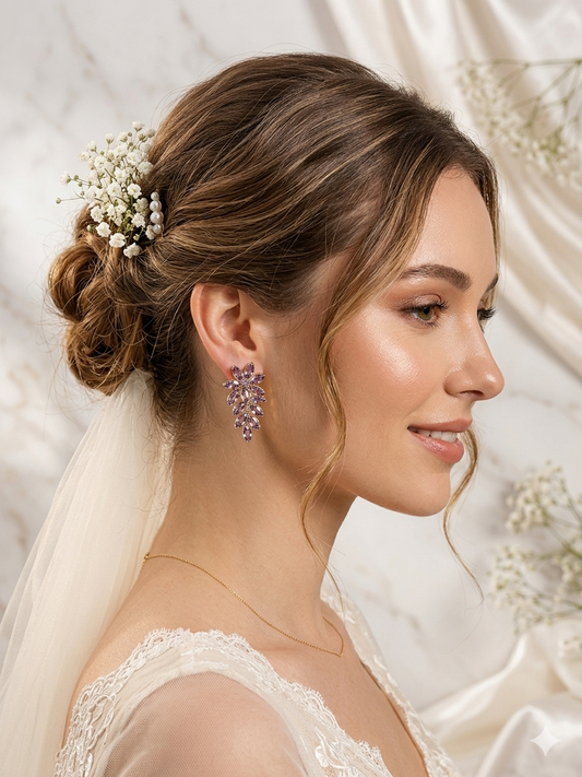 Lavender Petal Studs