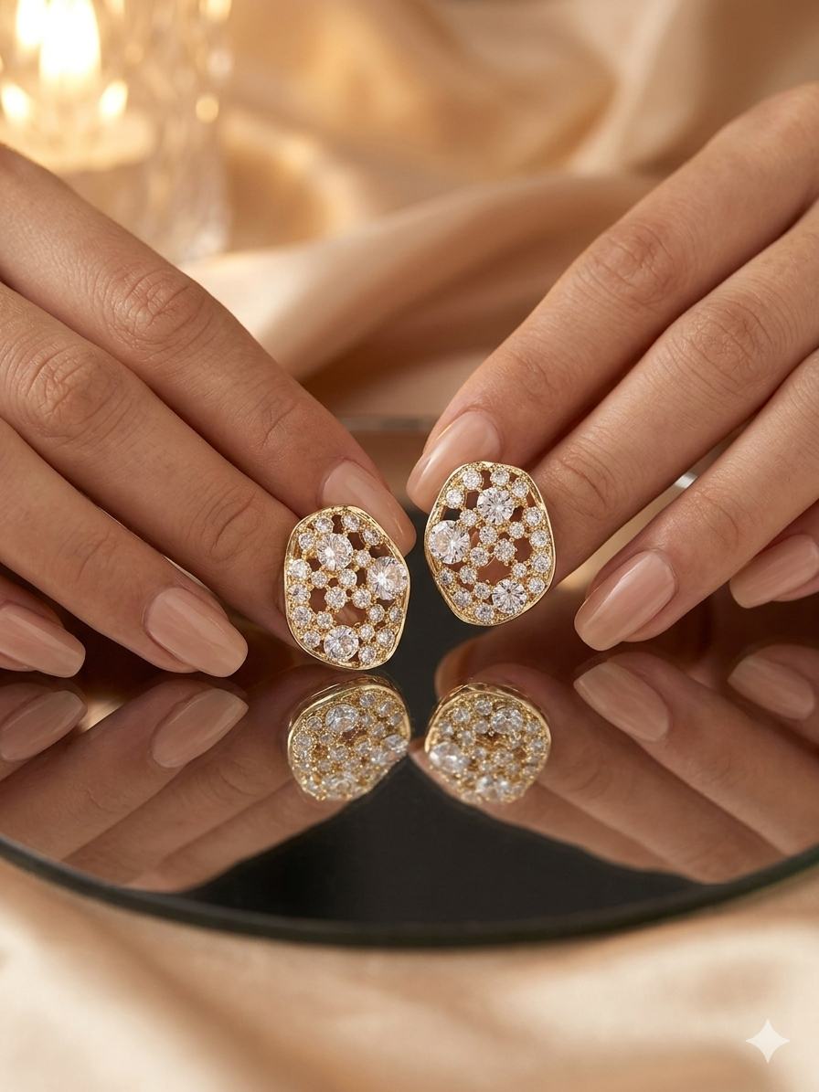 Luxe Oval Crystal Studs