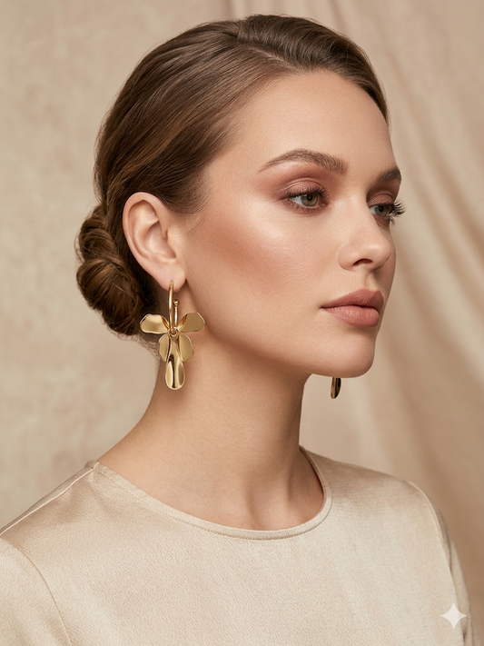 Golden Petal Earrings