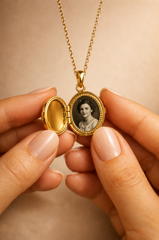 Ivory Bloom Photo Locket