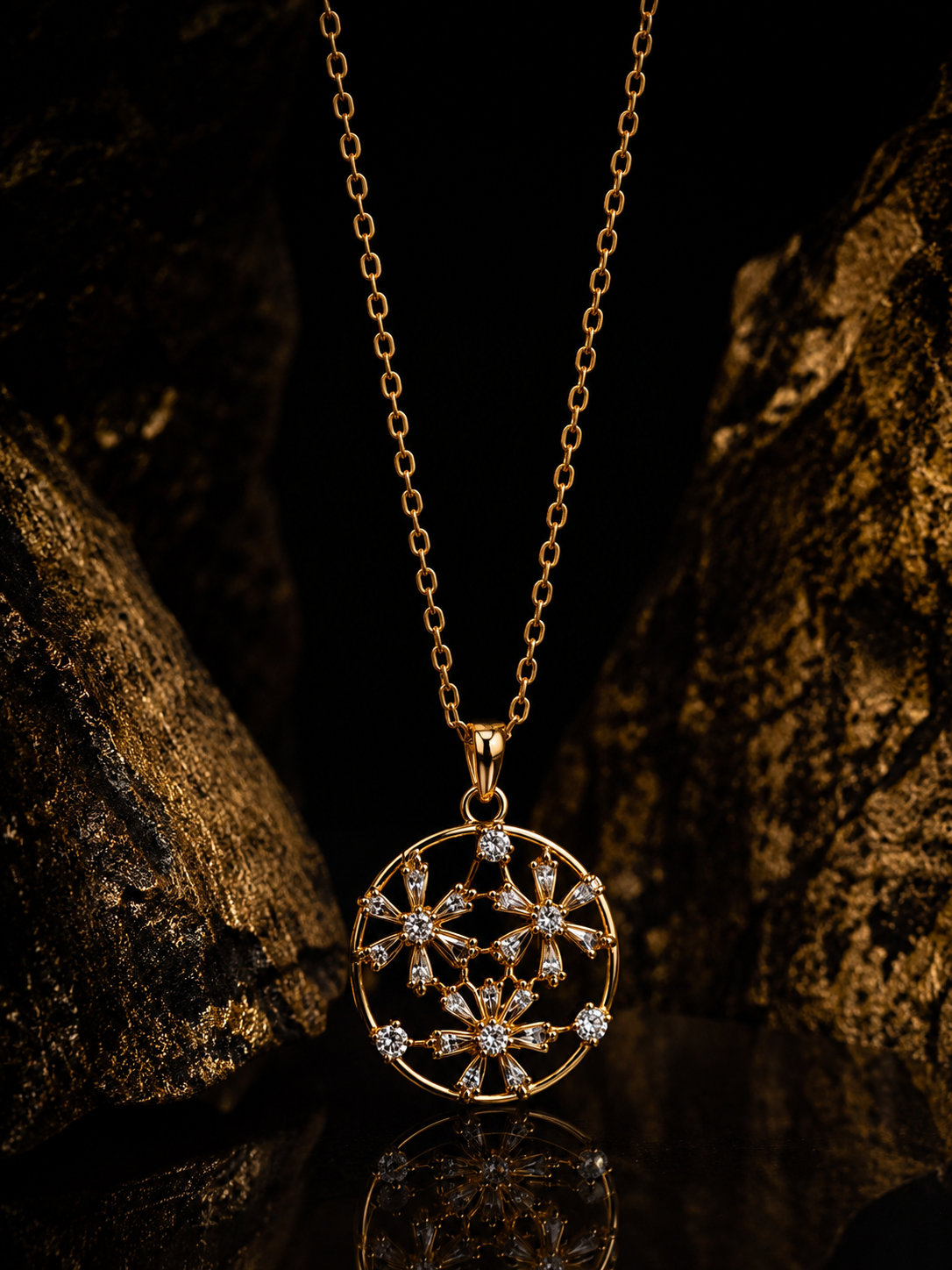 Celestial Snowflake Pendant Chain (White)