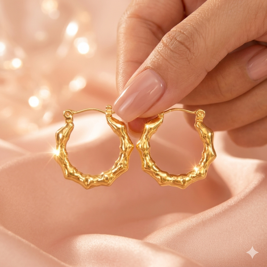 Molten Pebble Hoop Earrings