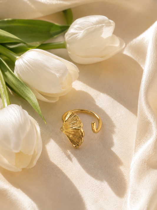 Korean Ginkgo Statement Ring