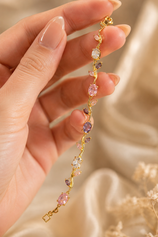 Tulip Crystal Bracelet (Amesthyst)