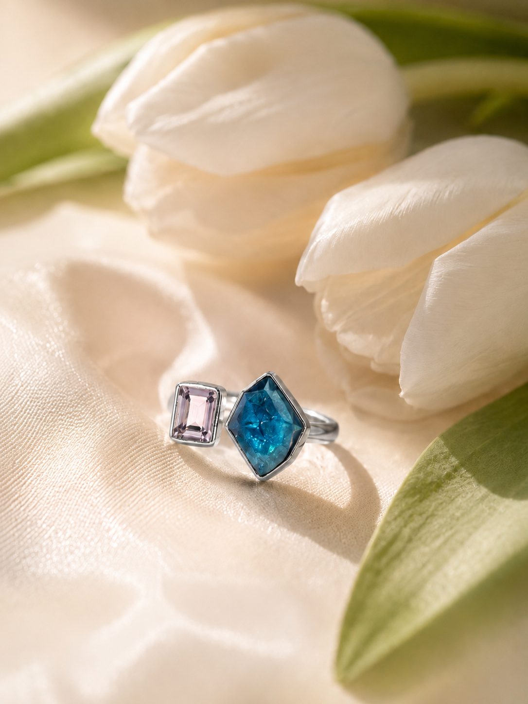 Dual Gem Art Deco Ring