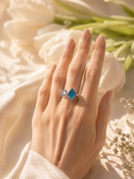 Dual Gem Art Deco Ring