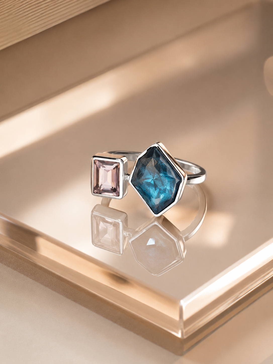 Dual Gem Art Deco Ring