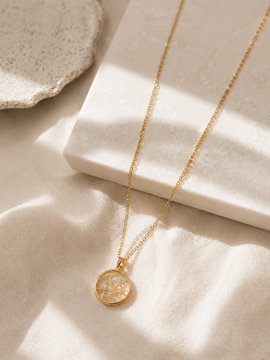 Frosted Snowflake Pendant Necklace