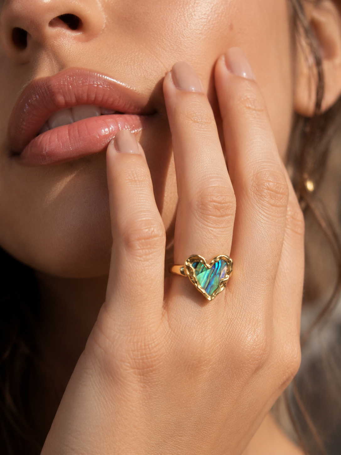 Aurora Heart Opal Ring