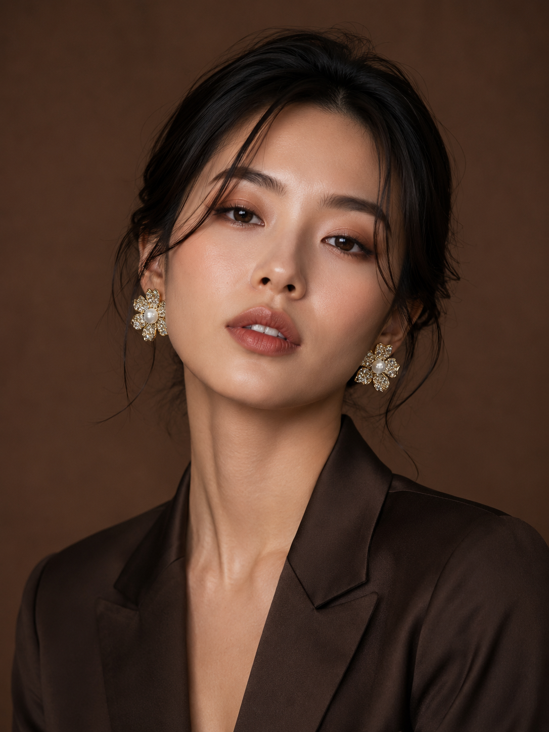 Golden Sakura Pearl Earrings