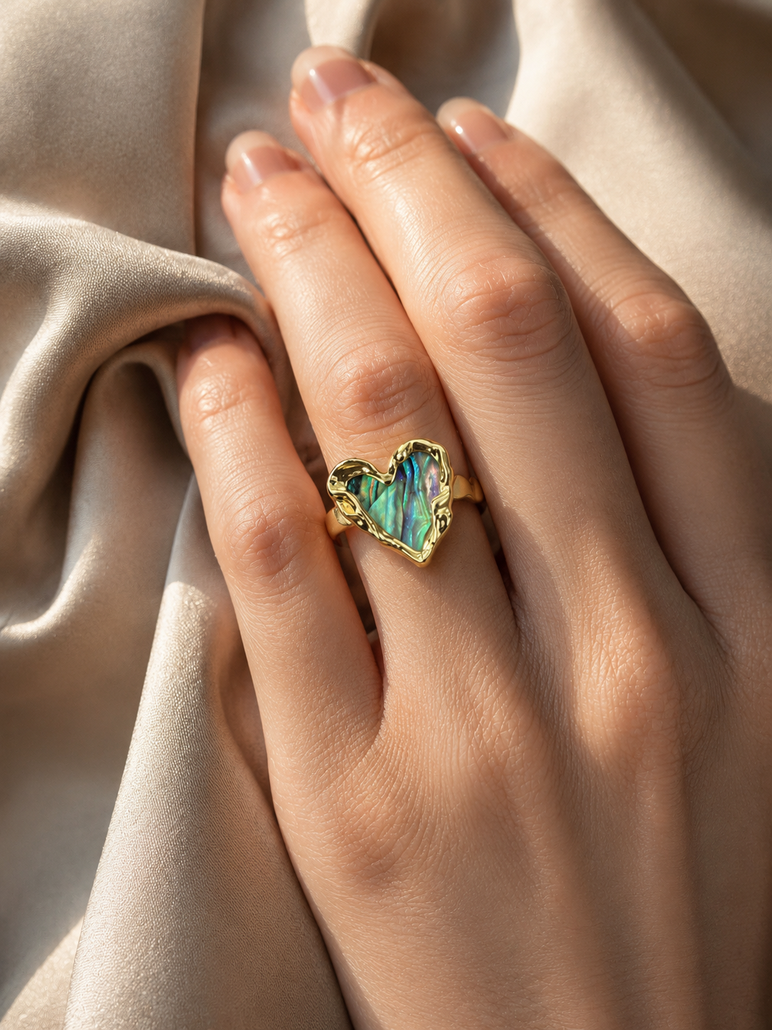 Aurora Heart Opal Ring