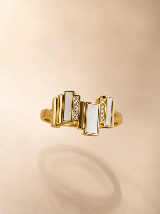 Art Deco Skyline Band Ring