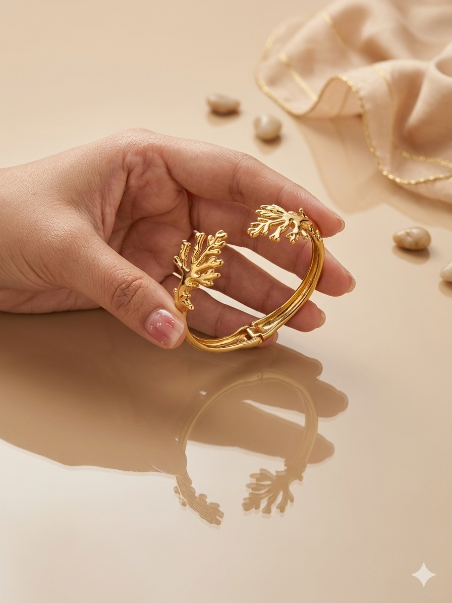 Coral Bloom Designer Cuff