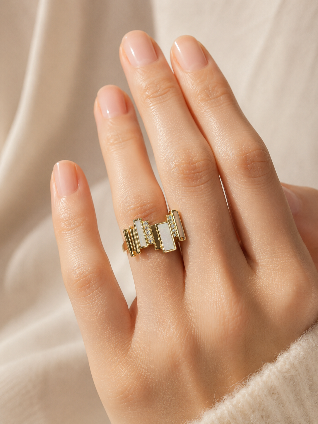 Art Deco Skyline Band Ring