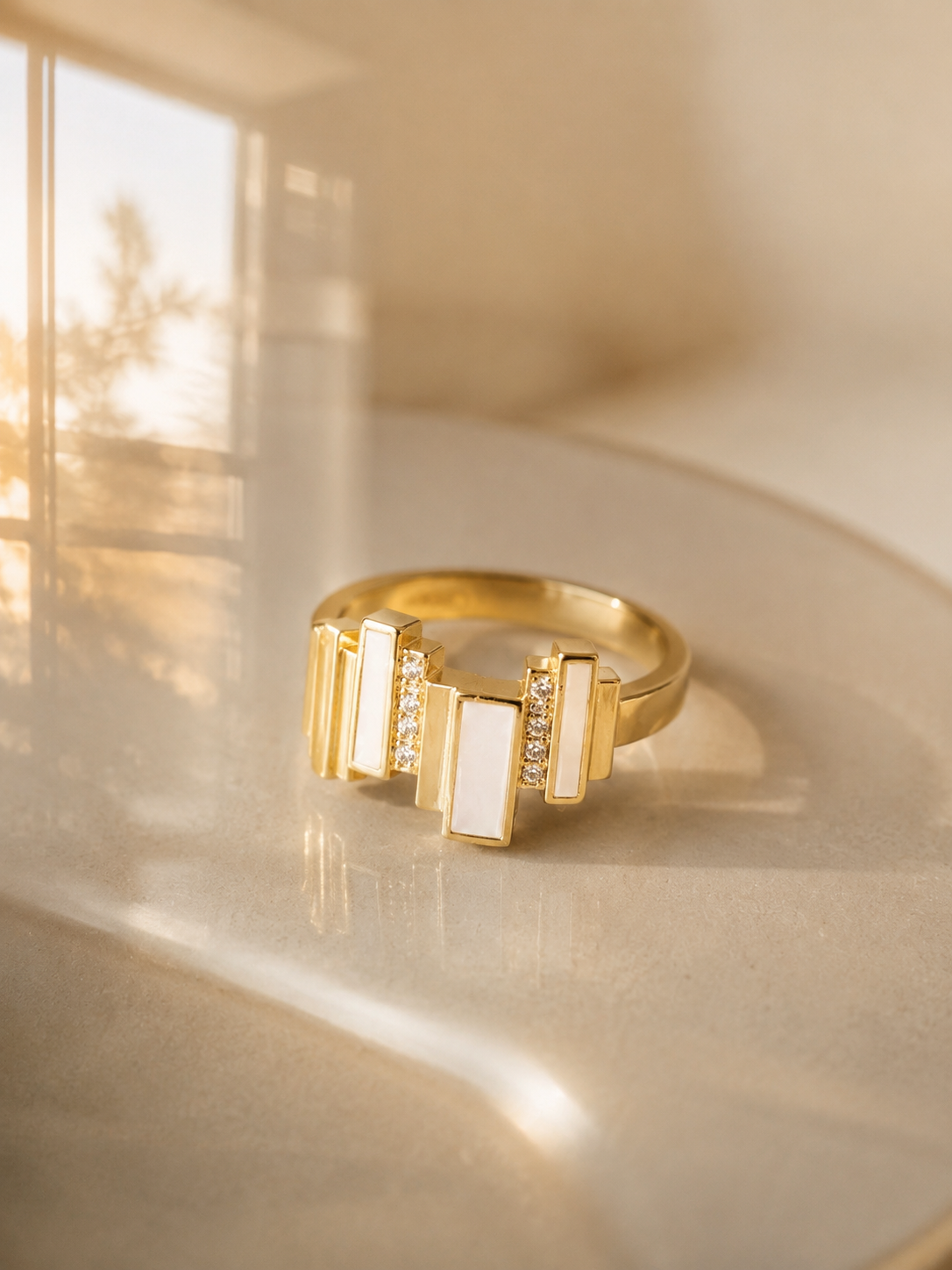 Art Deco Skyline Band Ring