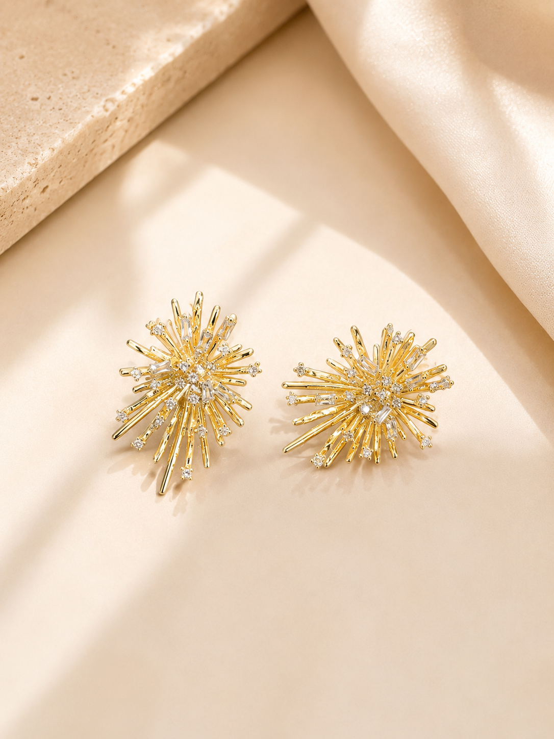 Sunburst Crystal Statement Studs