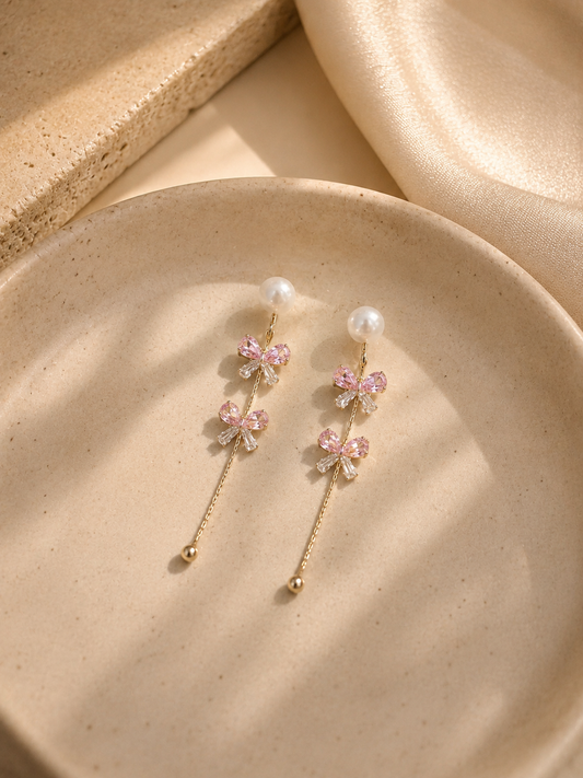 Pink Aurora Bow Chain Drops