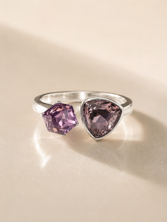 Amethyst Duo Crystal Ring