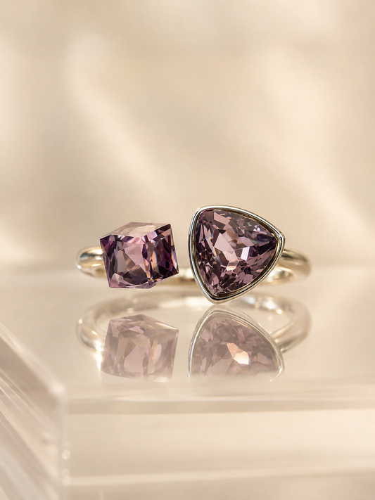 Amethyst Duo Crystal Ring