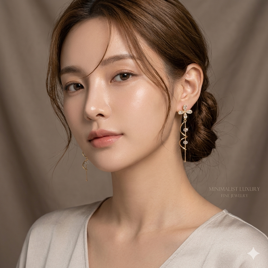 Crystal Bloom Spiral Earrings