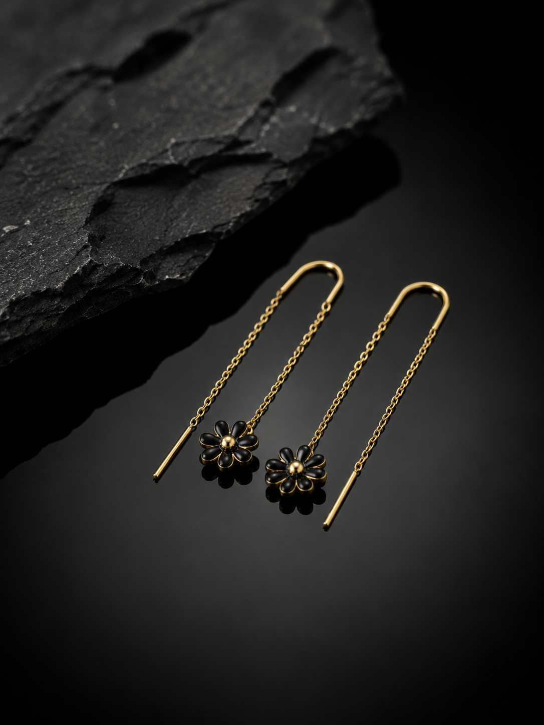 Midnight Daisy Threader Earrings