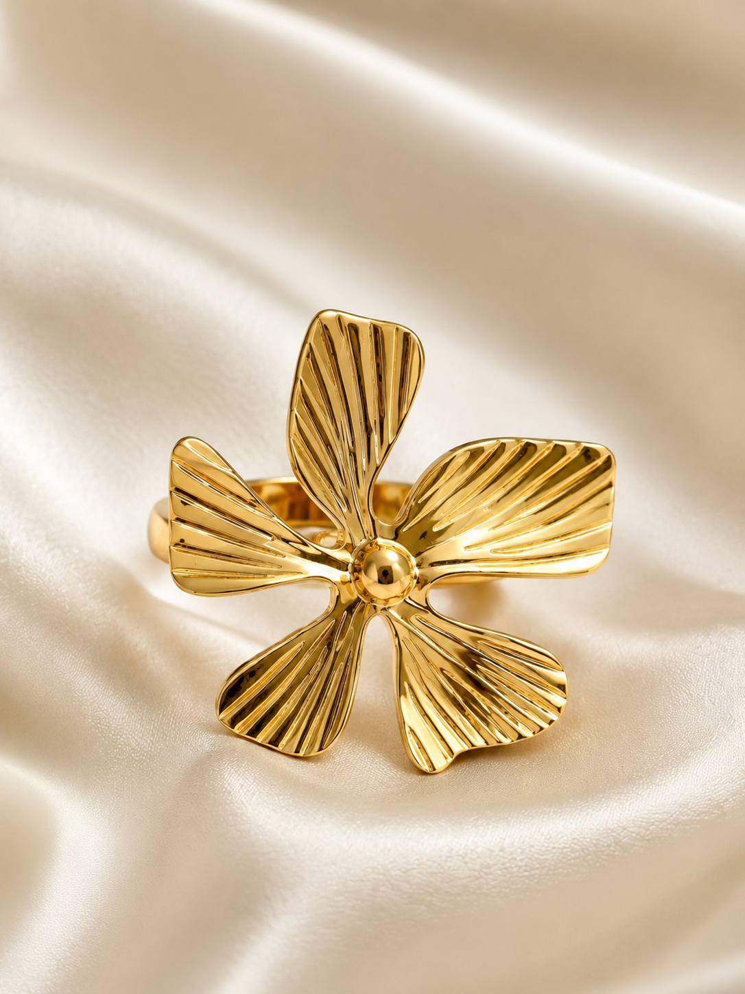 Golden Bloom Statement Ring