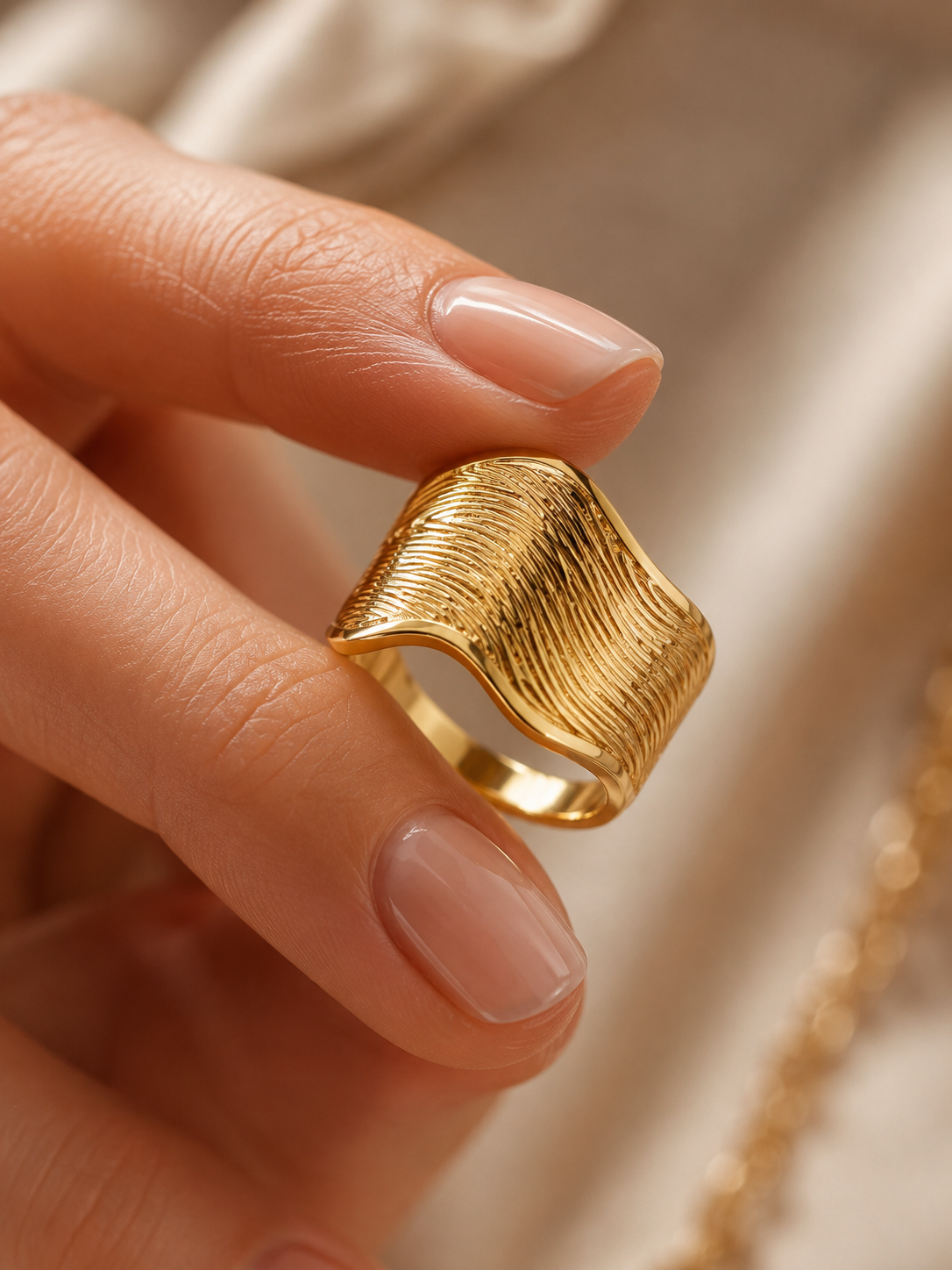 Golden Tide Statement Ring