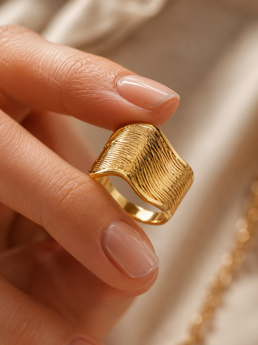 Golden Tide Statement Ring