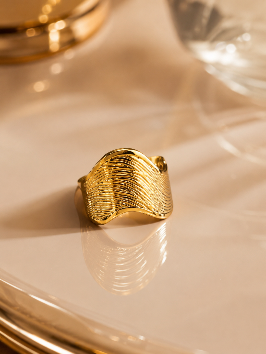 Golden Tide Statement Ring