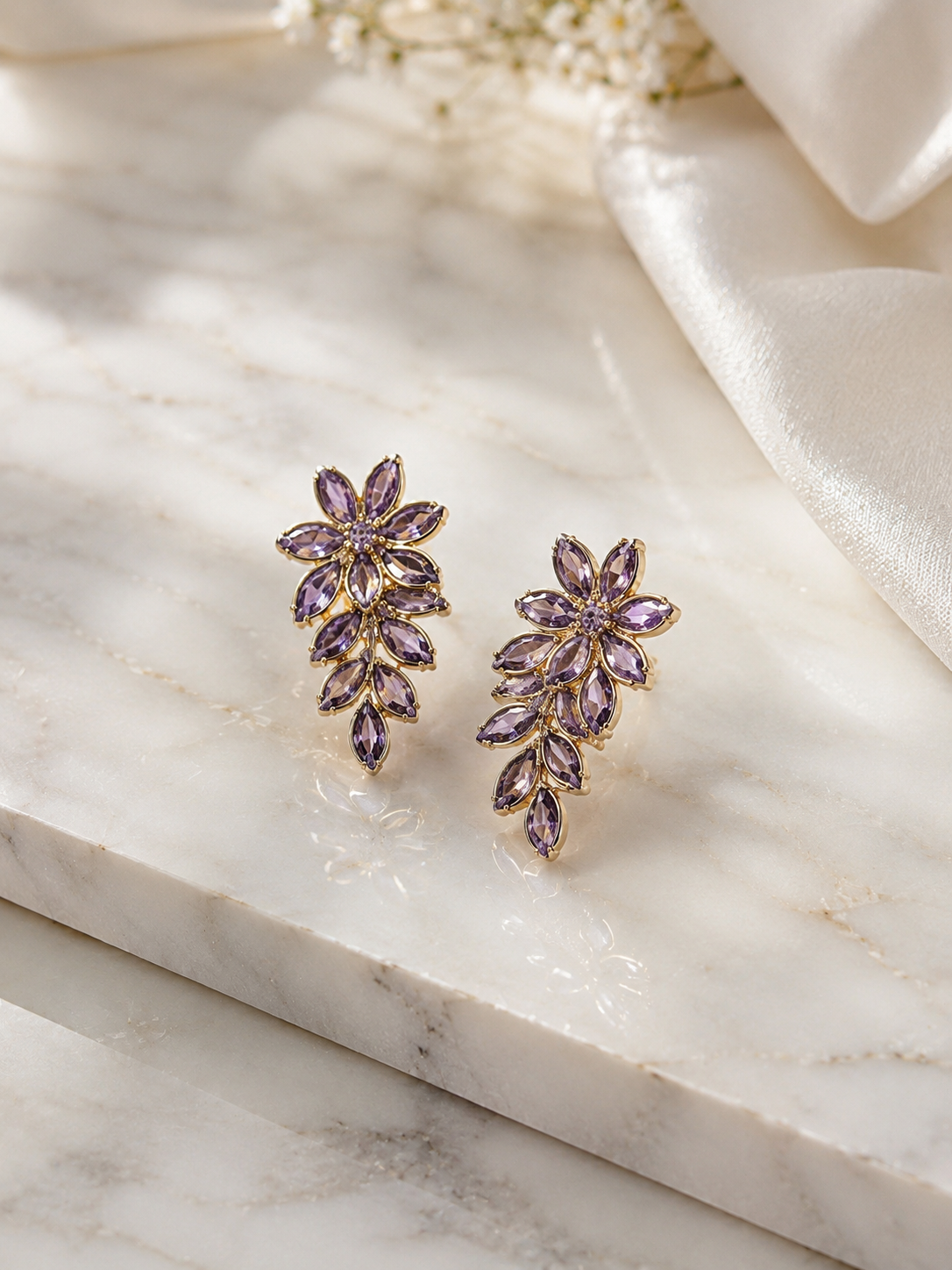 Lavender Petal Studs