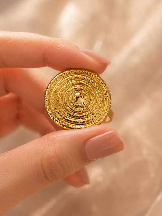 Sun Spiral Statement Ring