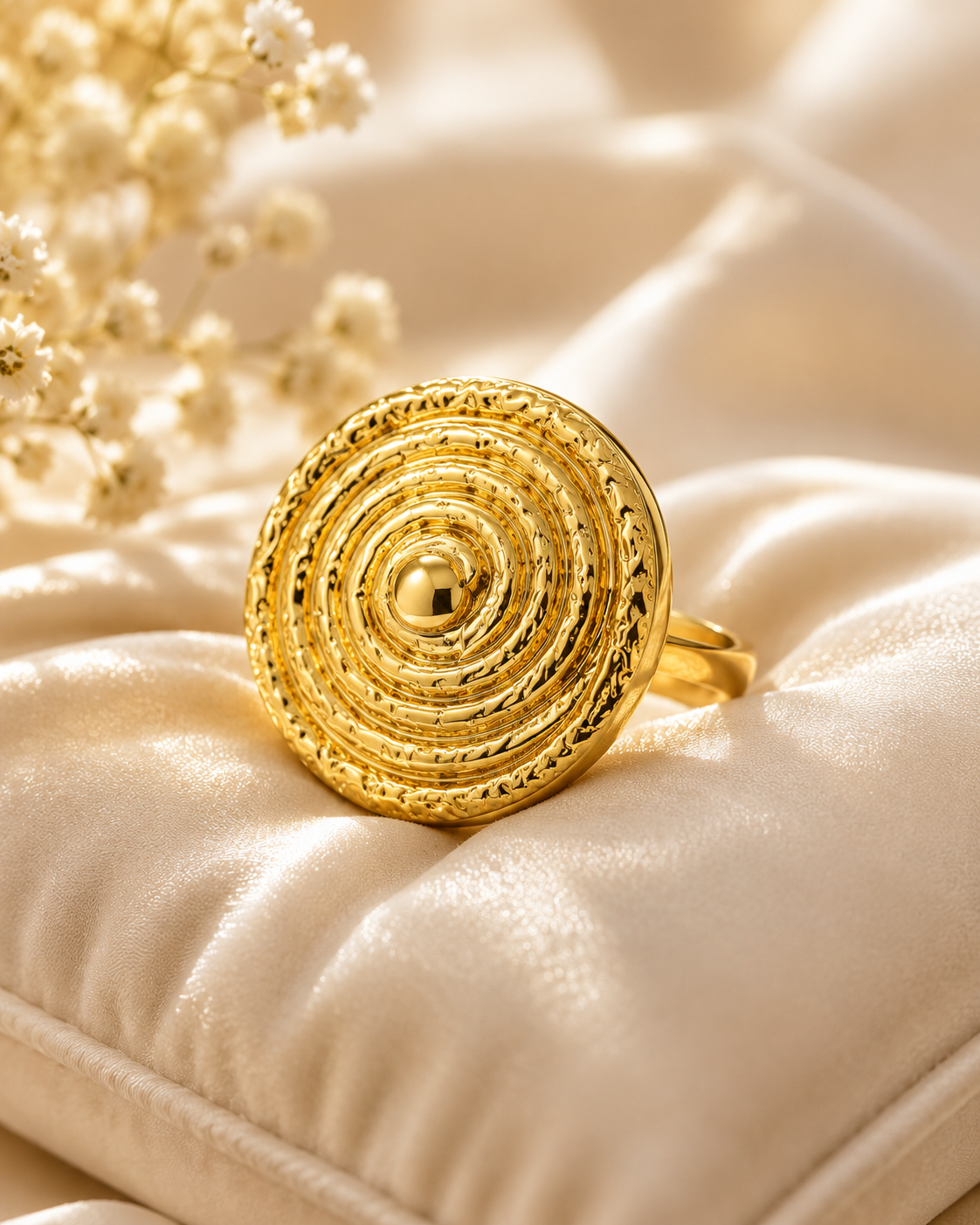 Sun Spiral Statement Ring