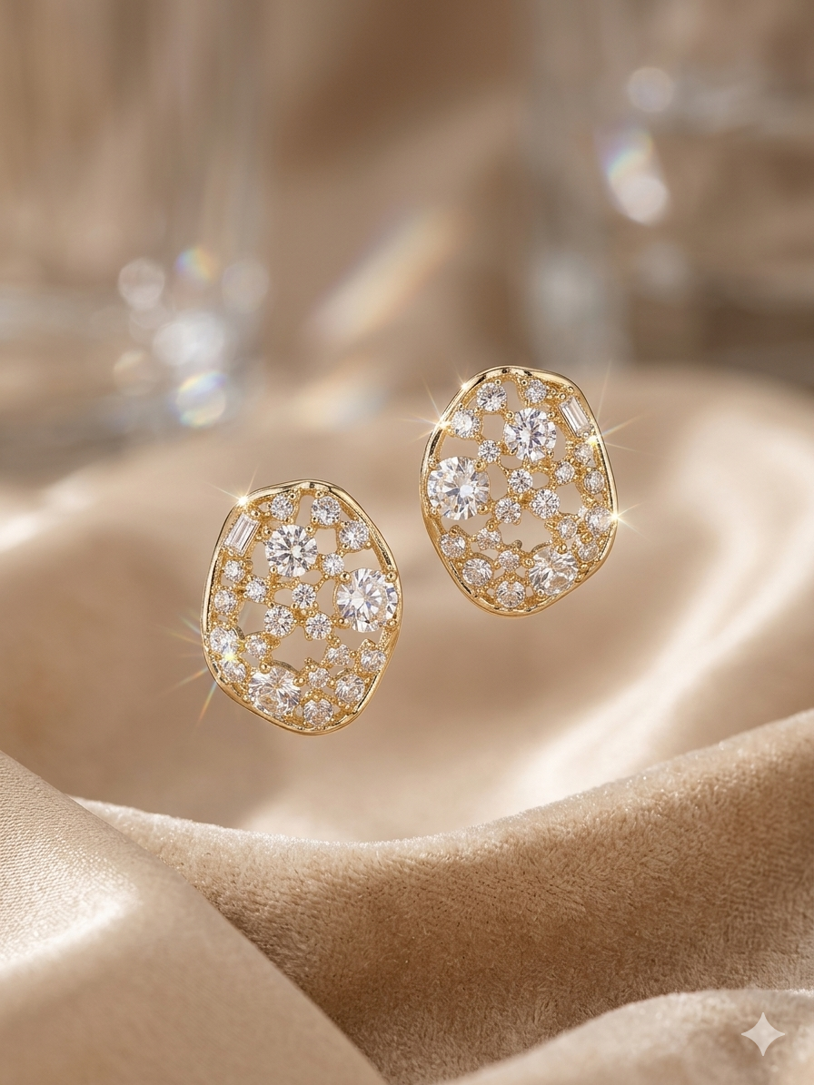 Luxe Oval Crystal Studs
