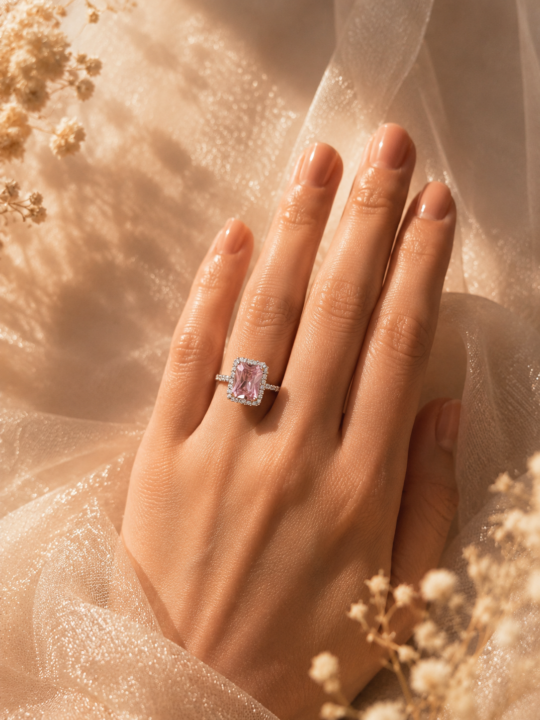 Pink Royale Halo Ring