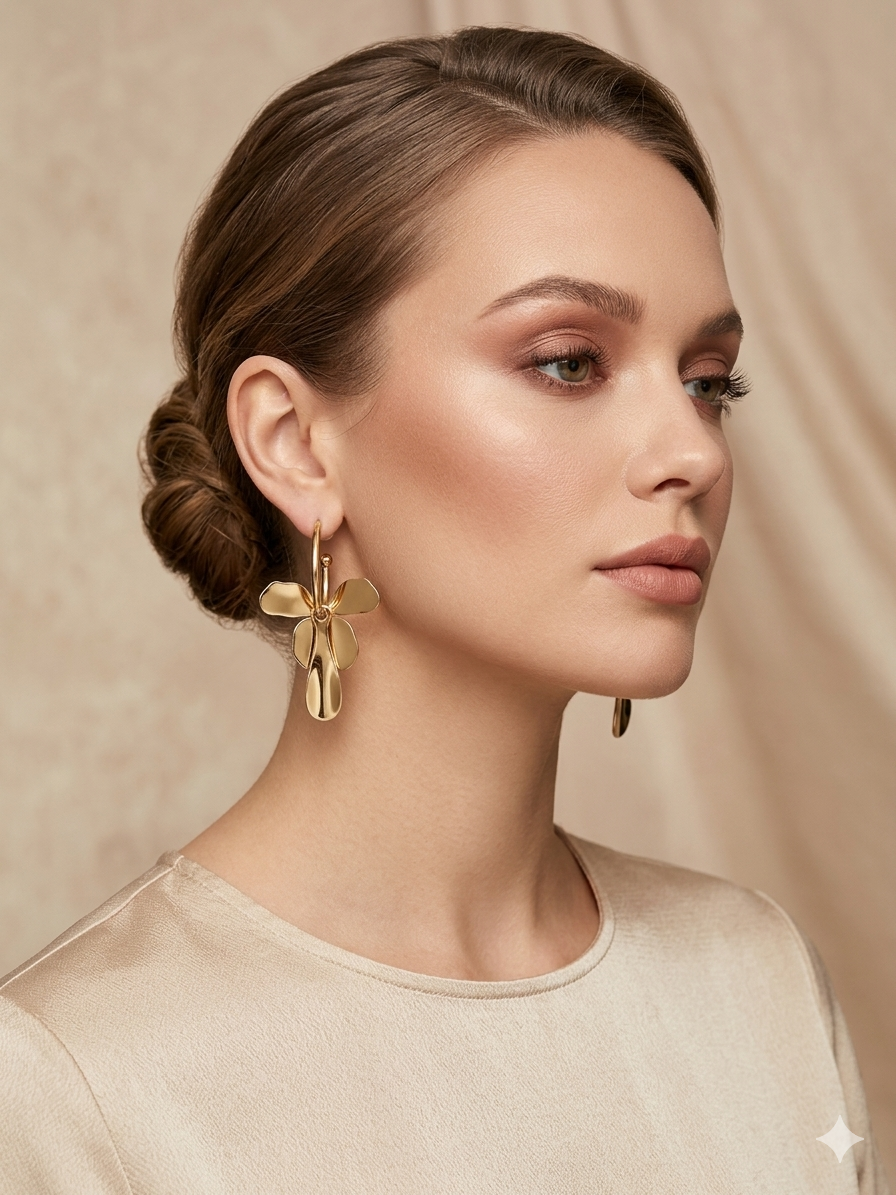 Golden Petal Earrings