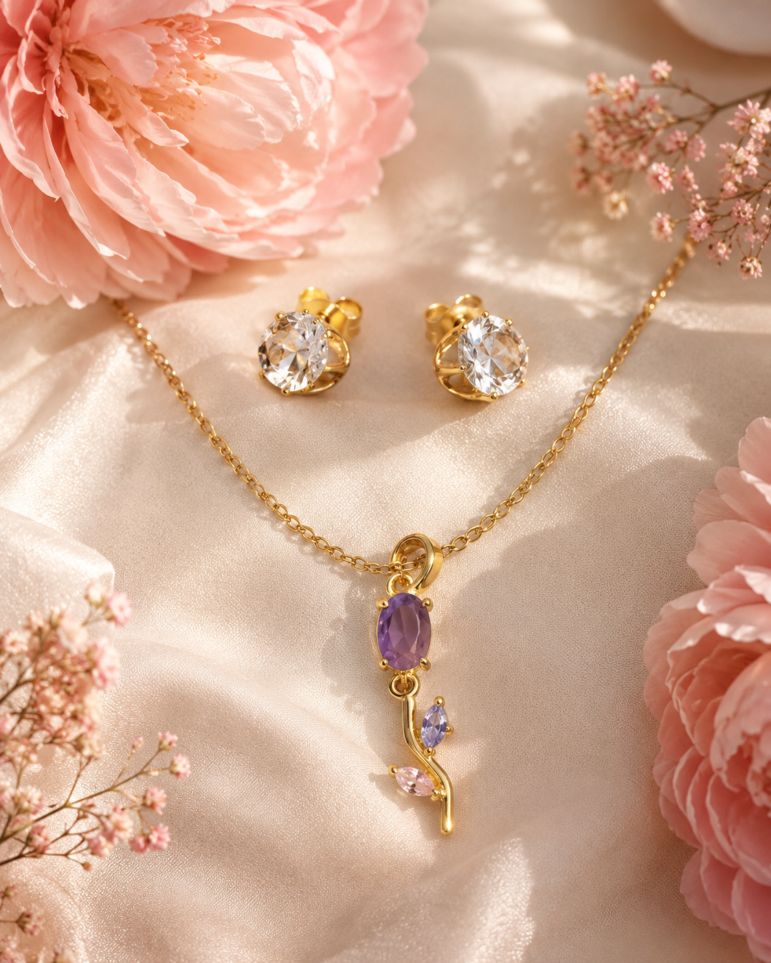 Amethyst Tulip Vine Set