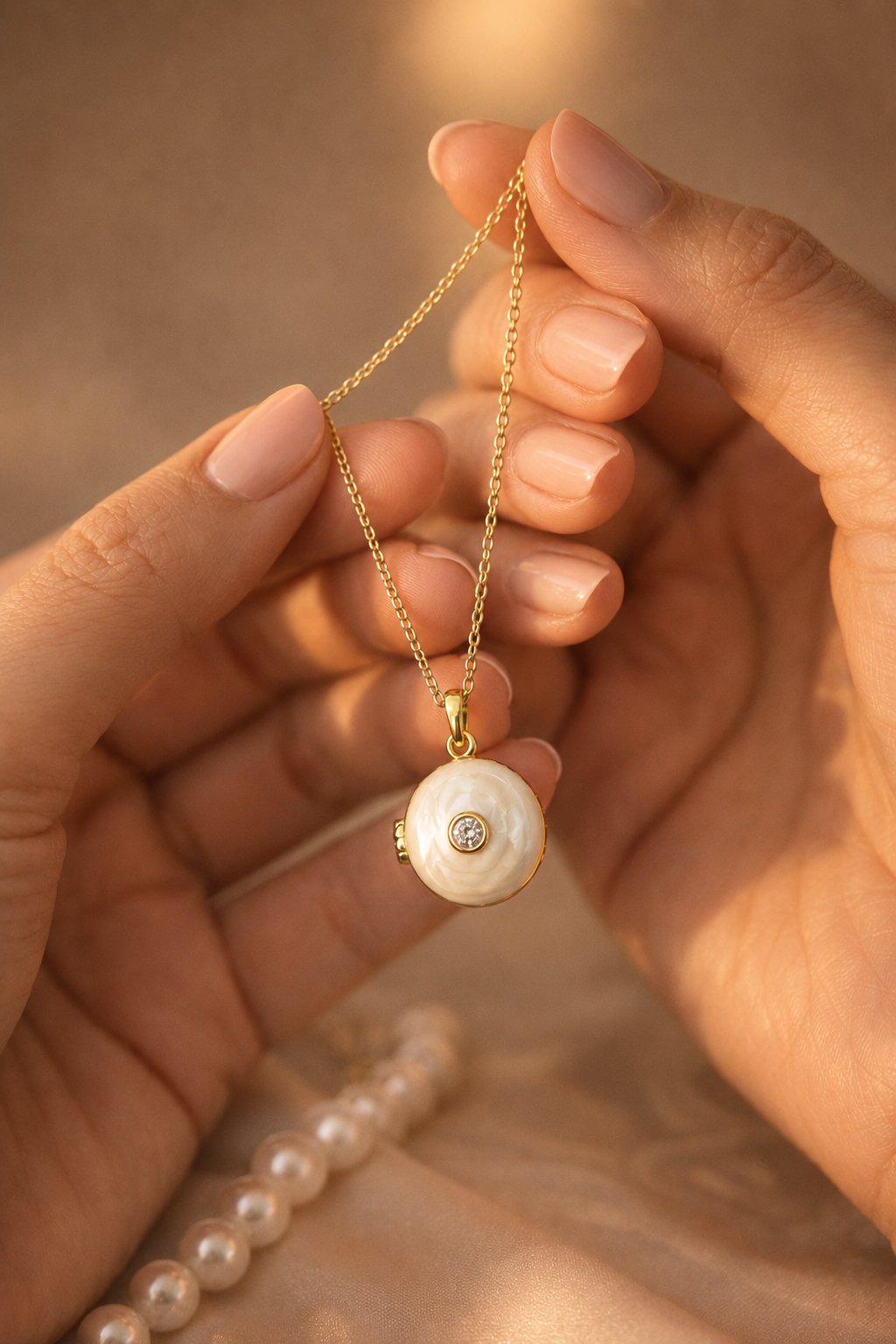 Ivory Bloom Photo Locket