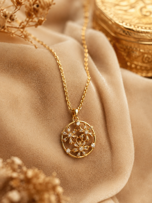 Celestial Snowflake Pendant Chain (White)