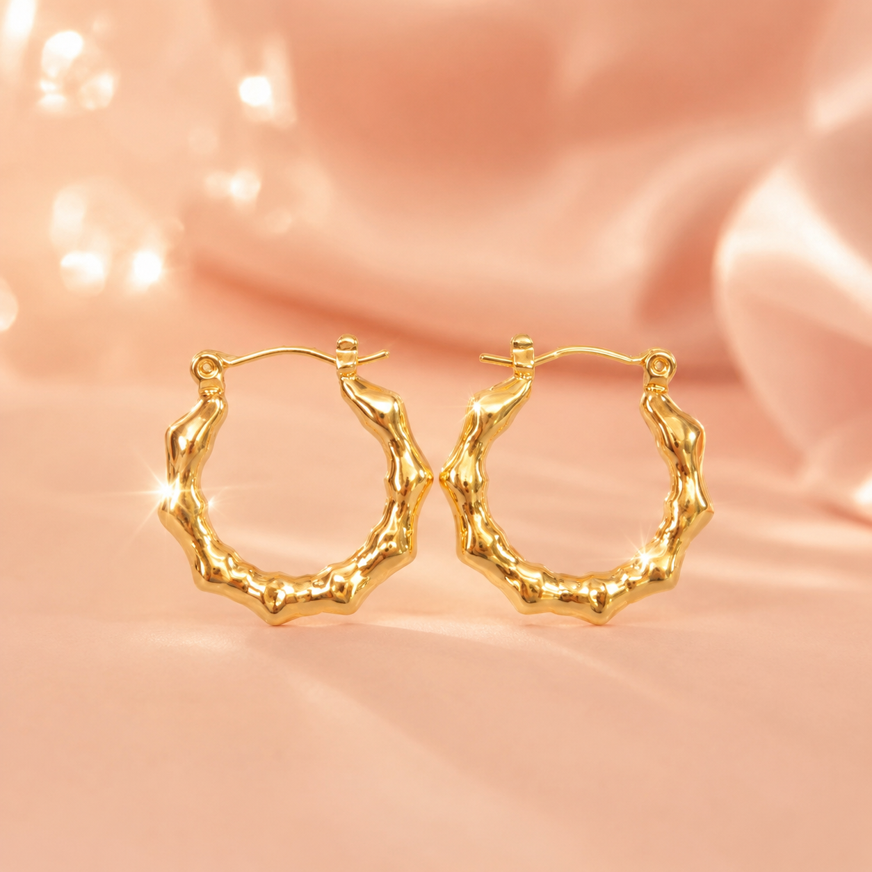 Molten Pebble Hoop Earrings