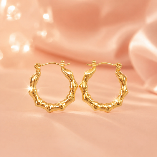 Molten Pebble Hoop Earrings
