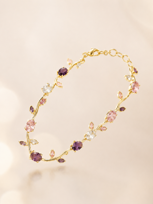 Tulip Crystal Bracelet (Amesthyst)
