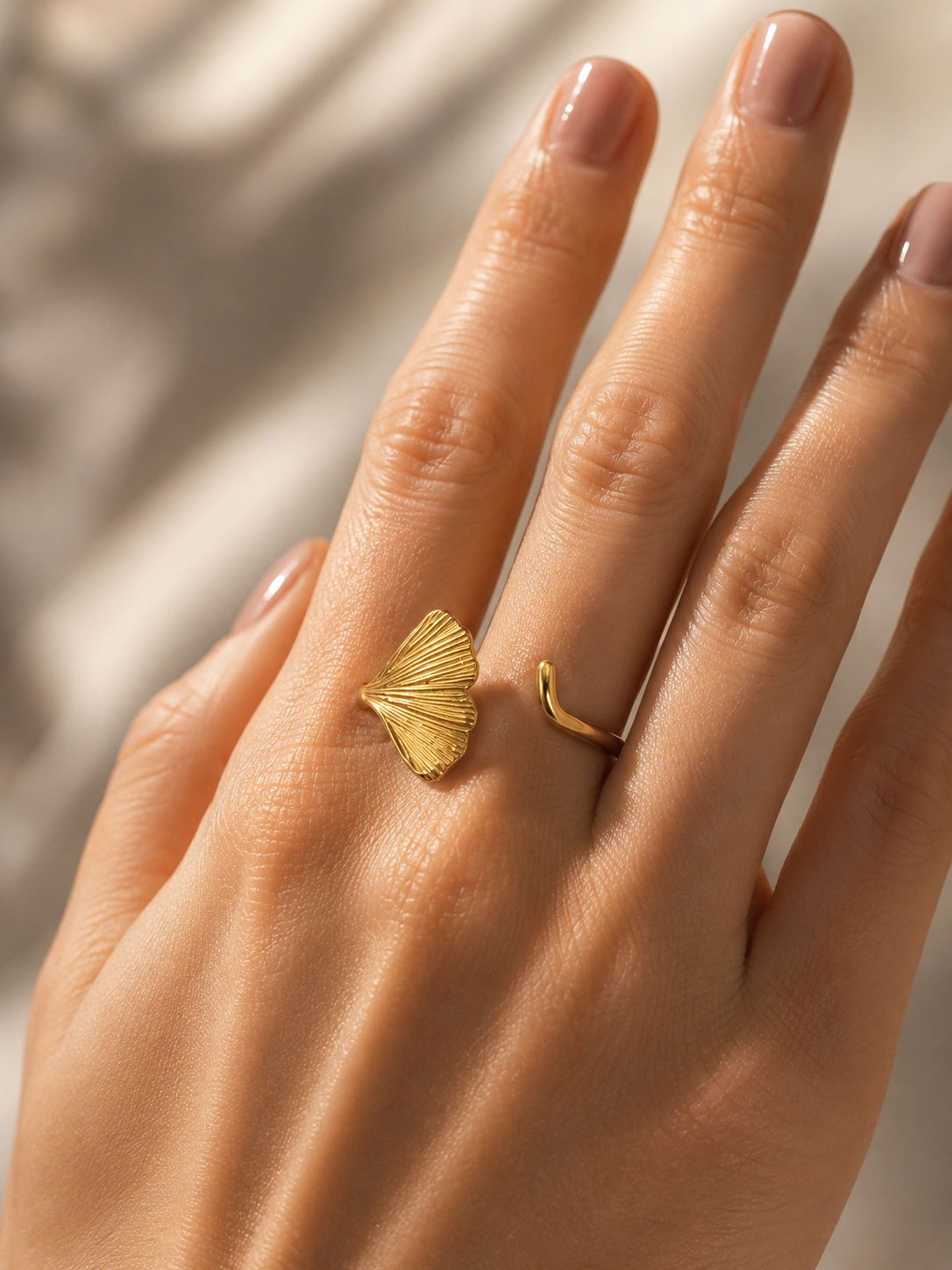 Korean Ginkgo Statement Ring