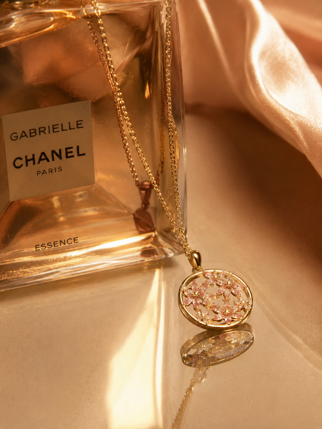 Celestial Snowflake Pendant Chain (Blush pink)
