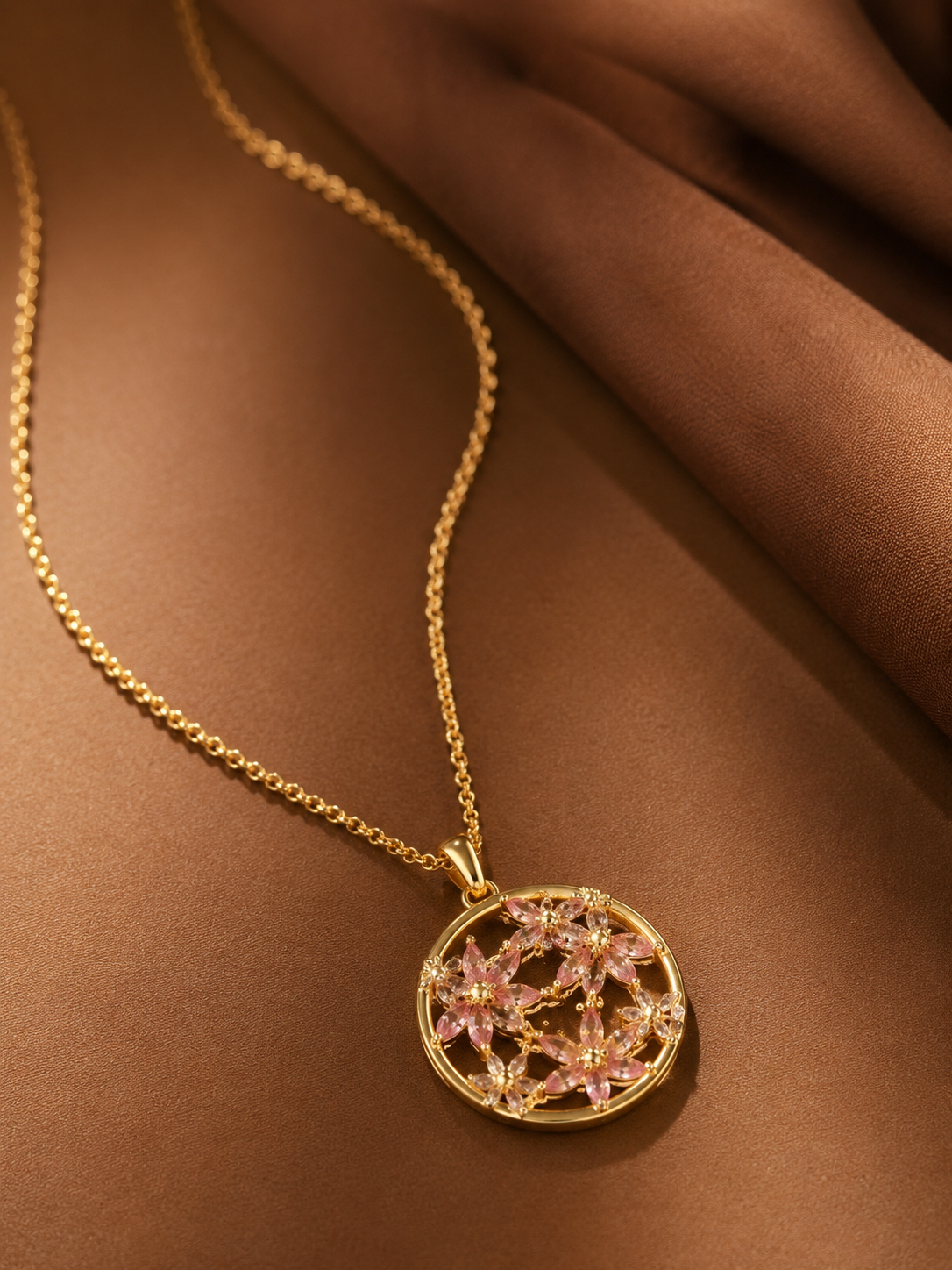 Celestial Snowflake Pendant Chain (Blush pink)