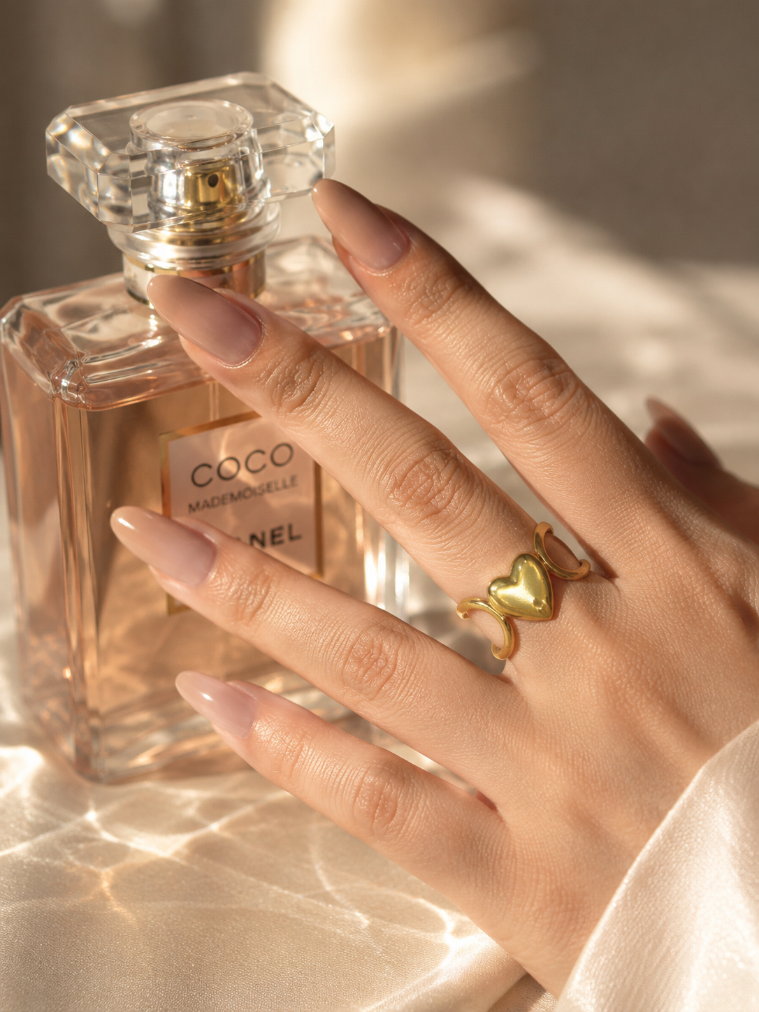 Minimal Puffy Heart Statement Ring