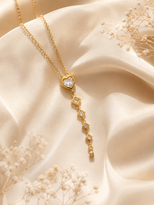 Crystal Cascade Heart Necklace